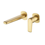 Two-Hole Wall Mount Faucet Vanity Brass Single Lever Washbasin Faucet with Hot Cold Water Mixer for Hotel Bathroom