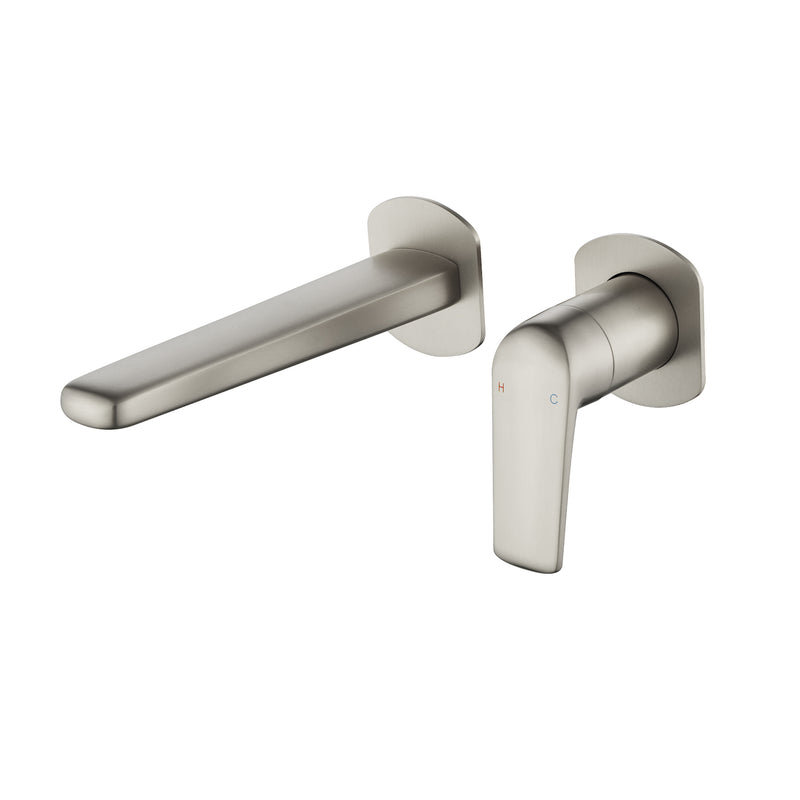 Two-Hole Wall Mount Faucet Vanity Brass Single Lever Washbasin Faucet with Hot Cold Water Mixer for Hotel Bathroom