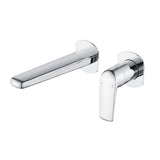 Two-Hole Wall Mount Faucet Vanity Brass Single Lever Washbasin Faucet with Hot Cold Water Mixer for Hotel Bathroom