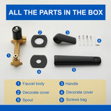 Two-Hole Wall Mount Faucet Vanity Brass Single Lever Washbasin Faucet with Hot Cold Water Mixer for Hotel Bathroom