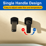 Two-Hole Wall Mount Faucet Vanity Brass Single Lever Washbasin Faucet with Hot Cold Water Mixer for Hotel Bathroom