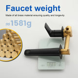 Two-Hole Wall Mount Faucet Vanity Brass Single Lever Washbasin Faucet with Hot Cold Water Mixer for Hotel Bathroom