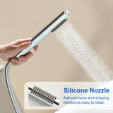 Single-Handle Stand Alone Bathtub Faucet Hot and Cold Water Freestanding Bathtub Filler with High Pressure Hand Shower in Brushed Gold, Brushed Nickel, Matte Black, Chrome