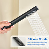 Single-Handle Stand Alone Bathtub Faucet Hot and Cold Water Freestanding Bathtub Filler with High Pressure Hand Shower in Brushed Gold, Brushed Nickel, Matte Black, Chrome