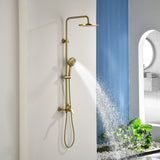 Wall Mounted 2-Function Exposed Shower Faucet with Slide Bar, 10Inch ABS Round Shower Head, 3-Setting Handheld Shower