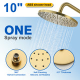 Wall Mounted 2-Function Exposed Shower Faucet with Slide Bar, 10Inch ABS Round Shower Head, 3-Setting Handheld Shower