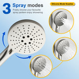 Wall Mounted 2-Function Exposed Shower Faucet with Slide Bar, 10Inch ABS Round Shower Head, 3-Setting Handheld Shower