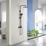 Wall Mounted 2-Function Exposed Shower Faucet with Slide Bar, 10Inch ABS Round Shower Head, 3-Setting Handheld Shower
