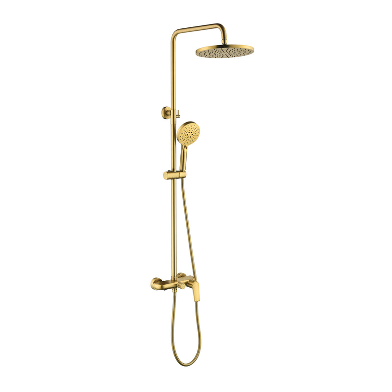 3-in-1 Shower System with 10 Inch Rain Shower Head, 3-Function Handheld Shower & Tub Spout, Adjustable Slide Bar