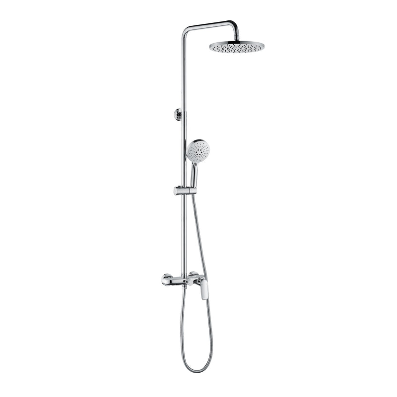 3-in-1 Shower System with 10 Inch Rain Shower Head, 3-Function Handheld Shower & Tub Spout, Adjustable Slide Bar
