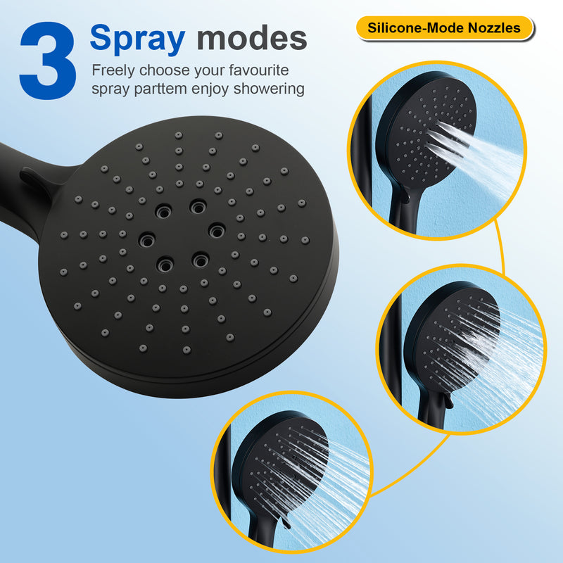 3-in-1 Shower System with 10 Inch Rain Shower Head, 3-Function Handheld Shower & Tub Spout, Adjustable Slide Bar