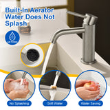 Deck-Mounted Single Handle Lavatory Faucet One Hole Faucet Bathroom with Pop Up Drain In Matte Black, Chrome, Brushed Nickel, Brushed Gold