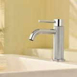 Deck-Mounted Single Handle Lavatory Faucet One Hole Faucet Bathroom with Pop Up Drain In Matte Black, Chrome, Brushed Nickel, Brushed Gold