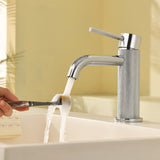 Deck-Mounted Single Handle Lavatory Faucet One Hole Faucet Bathroom with Pop Up Drain In Matte Black, Chrome, Brushed Nickel, Brushed Gold