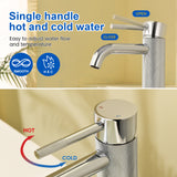 Deck-Mounted Single Handle Lavatory Faucet One Hole Faucet Bathroom with Pop Up Drain In Matte Black, Chrome, Brushed Nickel, Brushed Gold