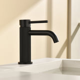 Deck-Mounted Single Handle Lavatory Faucet One Hole Faucet Bathroom with Pop Up Drain In Matte Black, Chrome, Brushed Nickel, Brushed Gold