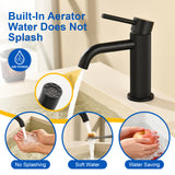 Deck-Mounted Single Handle Lavatory Faucet One Hole Faucet Bathroom with Pop Up Drain In Matte Black, Chrome, Brushed Nickel, Brushed Gold