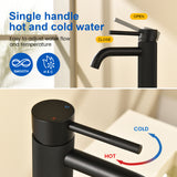 Deck-Mounted Single Handle Lavatory Faucet One Hole Faucet Bathroom with Pop Up Drain In Matte Black, Chrome, Brushed Nickel, Brushed Gold