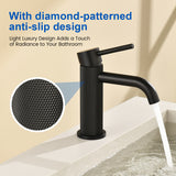 Deck-Mounted Single Handle Lavatory Faucet One Hole Faucet Bathroom with Pop Up Drain In Matte Black, Chrome, Brushed Nickel, Brushed Gold