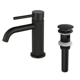 Deck-Mounted Single Handle Lavatory Faucet One Hole Faucet Bathroom with Pop Up Drain In Matte Black, Chrome, Brushed Nickel, Brushed Gold