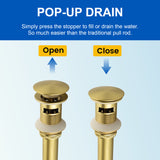 Single Hole Vessel Bathroom Faucet1.2GPM Round Hot Cold Tall Basin Mixer with SUS 304 Drain Assembly -Matt Black, Chrome, Brushed Nicke, Brushed Gold