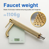 Single Hole Vessel Bathroom Faucet1.2GPM Round Hot Cold Tall Basin Mixer with SUS 304 Drain Assembly -Matt Black, Chrome, Brushed Nicke, Brushed Gold