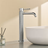 Single Hole Vessel Bathroom Faucet1.2GPM Round Hot Cold Tall Basin Mixer with SUS 304 Drain Assembly -Matt Black, Chrome, Brushed Nicke, Brushed Gold