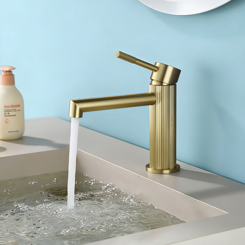 One hole basin faucet mixer with drain pop up single-lever lavatory sink faucet with aerator, 1.2GPM