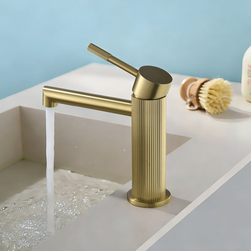 One hole basin faucet mixer with drain pop up single-lever lavatory sink faucet with aerator, 1.2GPM