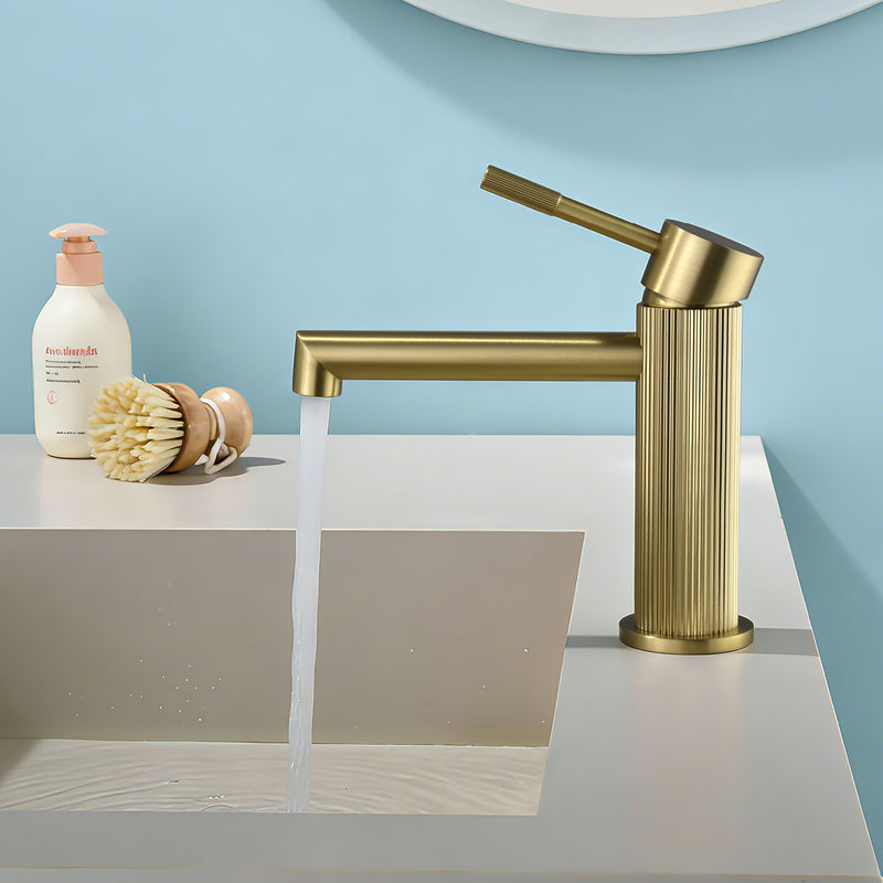 One hole basin faucet mixer with drain pop up single-lever lavatory sink faucet with aerator, 1.2GPM