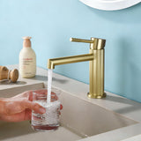 One hole basin faucet mixer with drain pop up single-lever lavatory sink faucet with aerator, 1.2GPM