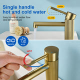 One hole basin faucet mixer with drain pop up single-lever lavatory sink faucet with aerator, 1.2GPM