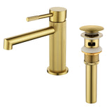 One hole basin faucet mixer with drain pop up single-lever lavatory sink faucet with aerator, 1.2GPM