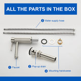 One hole basin faucet mixer with drain pop up single-lever lavatory sink faucet with aerator, 1.2GPM