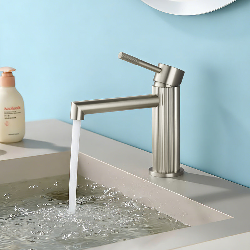 One hole basin faucet mixer with drain pop up single-lever lavatory sink faucet with aerator, 1.2GPM