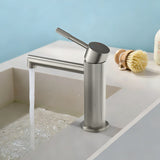 One hole basin faucet mixer with drain pop up single-lever lavatory sink faucet with aerator, 1.2GPM