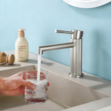 One hole basin faucet mixer with drain pop up single-lever lavatory sink faucet with aerator, 1.2GPM