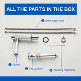 One hole basin faucet mixer with drain pop up single-lever lavatory sink faucet with aerator, 1.2GPM