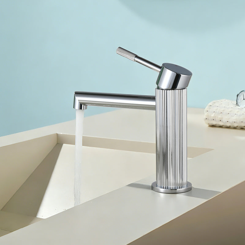 One hole basin faucet mixer with drain pop up single-lever lavatory sink faucet with aerator, 1.2GPM