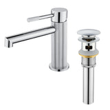 One hole basin faucet mixer with drain pop up single-lever lavatory sink faucet with aerator, 1.2GPM