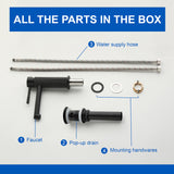 One hole basin faucet mixer with drain pop up single-lever lavatory sink faucet with aerator, 1.2GPM