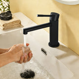 One hole basin faucet mixer with drain pop up single-lever lavatory sink faucet with aerator, 1.2GPM