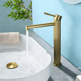 Single Handle Tall Bathroom Faucet for Vessel Sink with Aerator Brass Face Basin Faucet with Drain Assembly