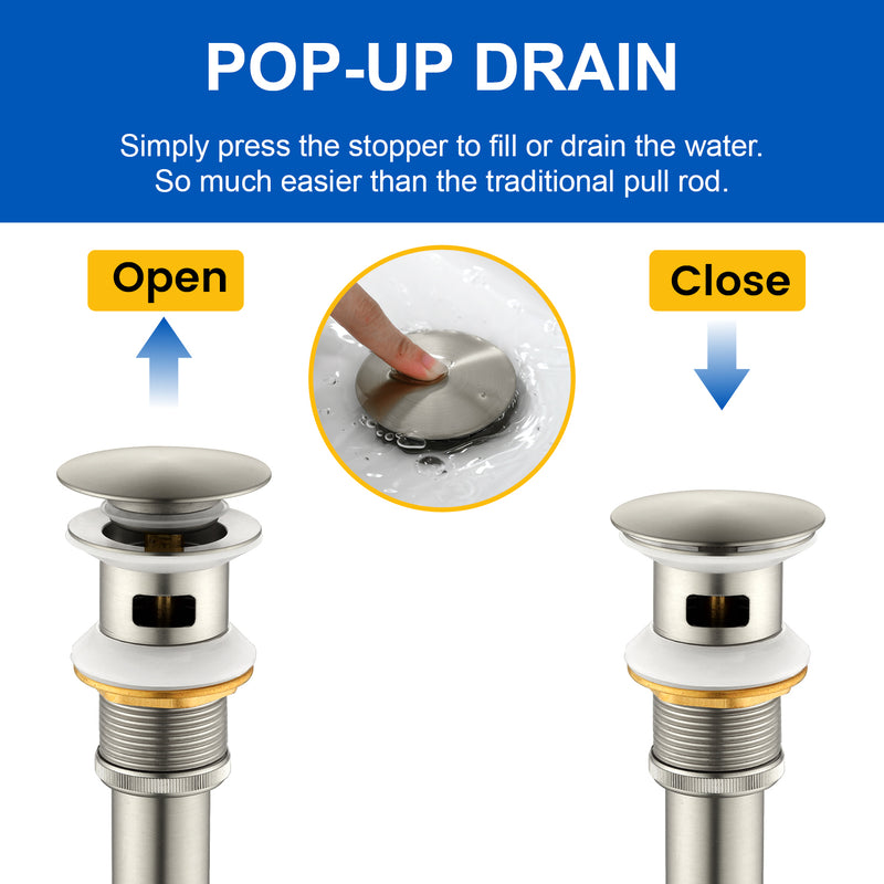 Single Handle Tall Bathroom Faucet for Vessel Sink with Aerator Brass Face Basin Faucet with Drain Assembly
