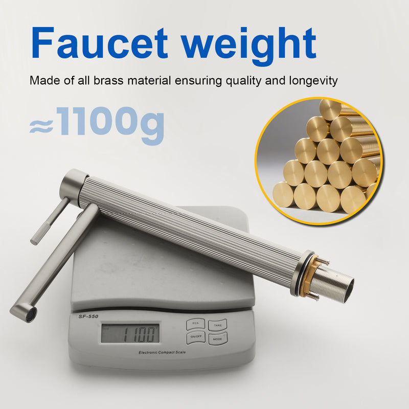 Single Handle Tall Bathroom Faucet for Vessel Sink with Aerator Brass Face Basin Faucet with Drain Assembly