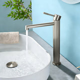 Single Handle Tall Bathroom Faucet for Vessel Sink with Aerator Brass Face Basin Faucet with Drain Assembly