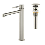 Single Handle Tall Bathroom Faucet for Vessel Sink with Aerator Brass Face Basin Faucet with Drain Assembly