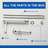 Single Handle Tall Bathroom Faucet for Vessel Sink with Aerator Brass Face Basin Faucet with Drain Assembly