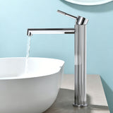 Single Handle Tall Bathroom Faucet for Vessel Sink with Aerator Brass Face Basin Faucet with Drain Assembly