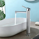 Single Handle Tall Bathroom Faucet for Vessel Sink with Aerator Brass Face Basin Faucet with Drain Assembly